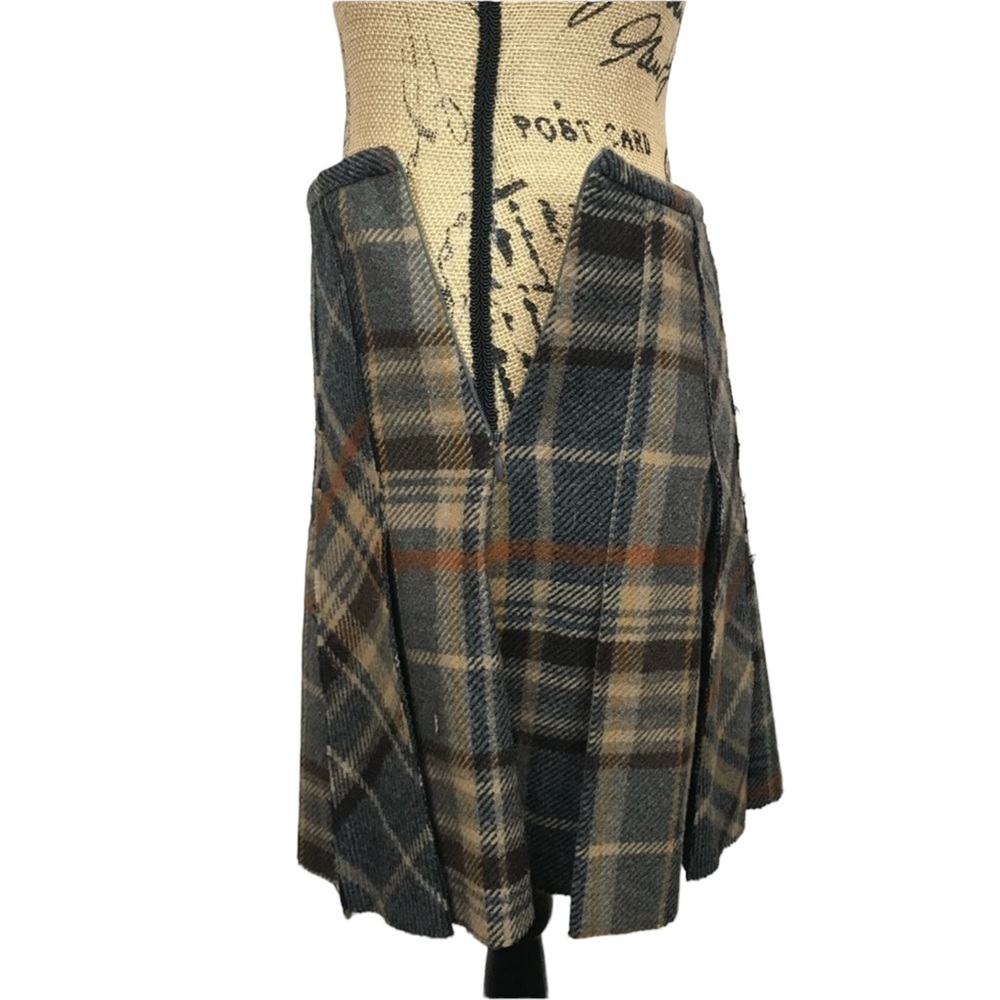 R35SSO ‘Made in Italy’ Wool Plaid Pleated Skirt - Picture 6 of 15